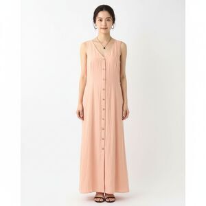 Amuse Society Linen Blend Sleeveless Button Front Maxi Dress M